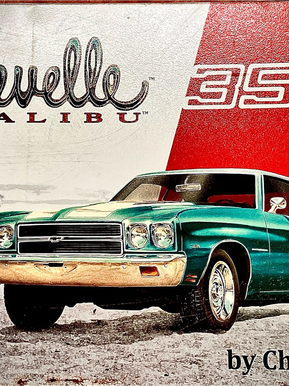 Classic Muscle Car Wall Art - Teal Green Malibu Print